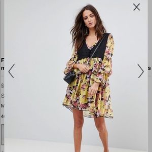 NWT Free People ALICE Vested Black Combo Dress